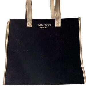 Jimmy Choo Parfums Black & Gold Glitter Large Tote Shopper Bag - BNWOT
